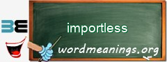 WordMeaning blackboard for importless